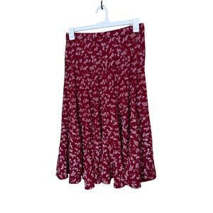 Vintage Wilderland Red Floral Maxi Skirt Size M/L